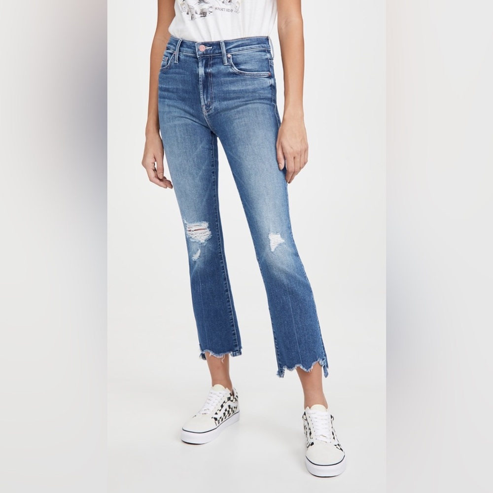 Mother The Insider Crop Step Chew Jeans Size 23